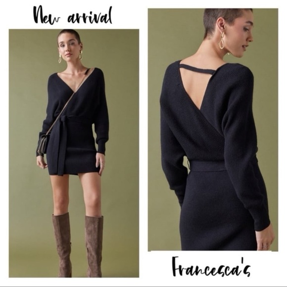 Francesca's Collections Dresses & Skirts - New Fall Francesca's Loraine Black Sweater Dress